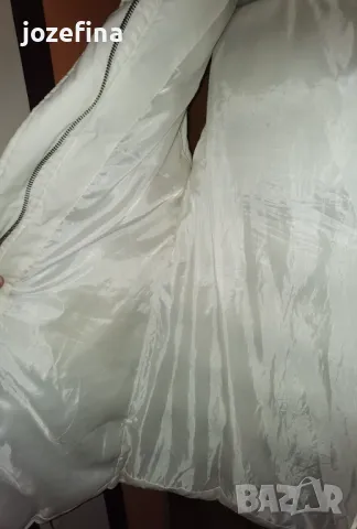 Бял, дебел, зимен дълъг елек от шушлеков плат, снимка 3 - Елеци - 48215581