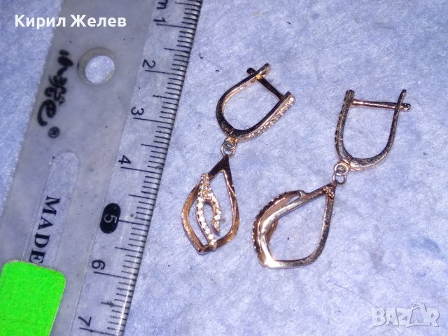 ПРЕКРАСНИ АЖУРНИ СРЕБЪРНИ СКЪПОЦЕННИ ОБЕЦИ СРЕБРО S 925 с ЖЪЛТА ПОЗЛАТА 30758, снимка 4 - Обеци - 40532606