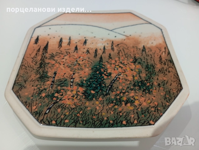 Порцеланова стара картина  Arabia Finland , снимка 4 - Картини - 52678299