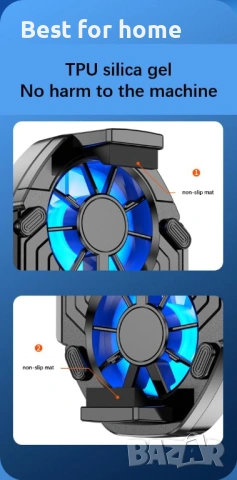 FS01 Мощен охладител за смартфон с двоен вентилатор – за Гейминг, 300mAh батерия, iOS & Android, снимка 3 - Селфи стикове, аксесоари - 53212190