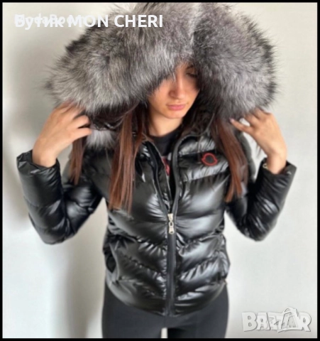 Дамско зимно късо яке Moncler / ЕСТЕСТВЕН Пух и пълнеж от силиконова вата