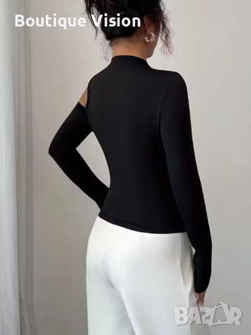 Ново! Стилна дамска блуза със златен елемент, снимка 4 - Корсети, бюстиета, топове - 50996493