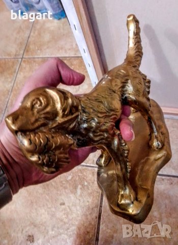 статуетка скулптура бронз-ловно куче, снимка 4 - Антикварни и старинни предмети - 33796689