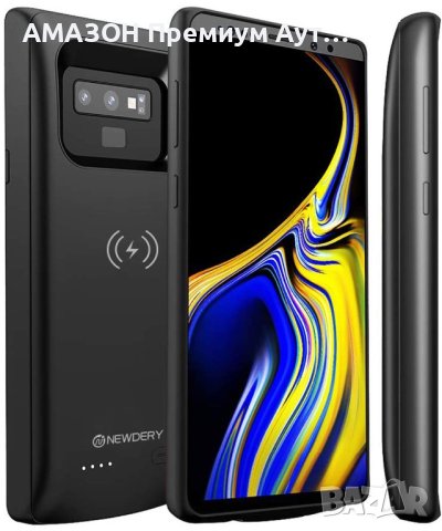 NEWDERY Кейс с Батерия 5000 mAh за Samsung Galaxy Note 9/Qi Безжично зареждане/повдигната рамка/TPU