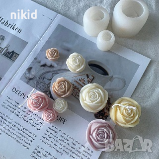 3d Пъпка Роза 4 размера силиконов молд форма украса фондан шоколад бонбон гипс смола свещ сапун, снимка 3 - Форми - 36268043