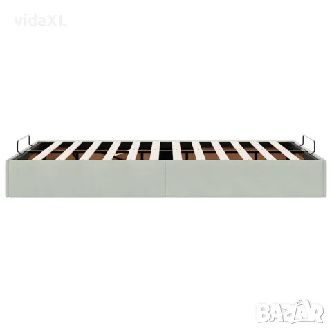 vidaXL Османска рамка за легло без матрак, светлосива 120x200см кадифе, снимка 8 - Спални и легла - 56146972