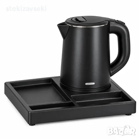 Поднос с електрическа кана за кафе и чай, черен, Модел H1268, 39×26×3 см