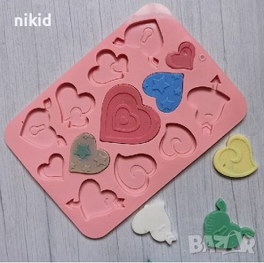 Сърце сърца ключалка силиконов молд форма фондан шоколад гипс декор , снимка 1 - Форми - 41270012