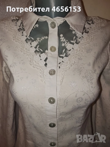 Дамска Бяла Официална БЛУЗА LUCY, снимка 5 - Блузи с дълъг ръкав и пуловери - 53448663