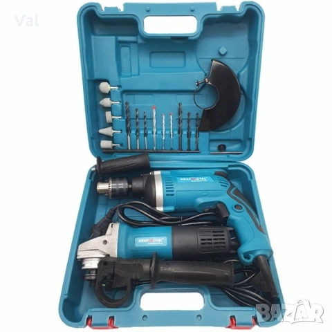 Ударна бормашина и ъглошлайф 1200W Kraft Royal