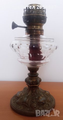 Стара салонна керосинова лампа от края на 19 век, снимка 2 - Антикварни и старинни предмети - 40072427