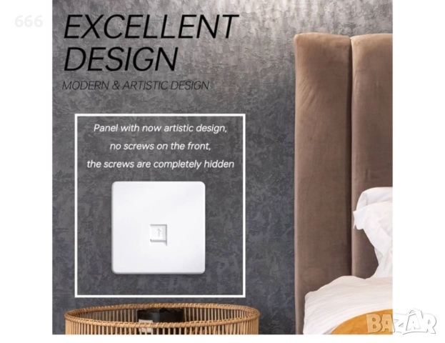 Еднопортова плоска RJ45 Cat6 Ethernet стенна плоча за Ethernet мрежов кабел, снимка 4 - Друга електроника - 52997980