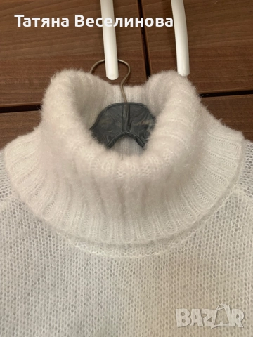 Бял пухкав пуловер H&M, снимка 3 - Блузи с дълъг ръкав и пуловери - 52920198