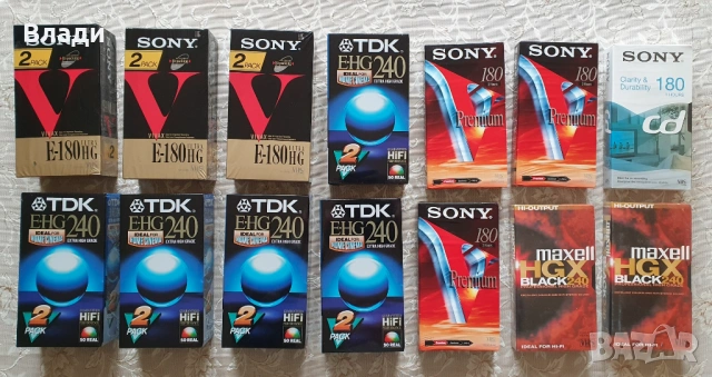 Нови видеокасети TDK, JVC, BASF, Sony, Memorex, Konica, EFBE