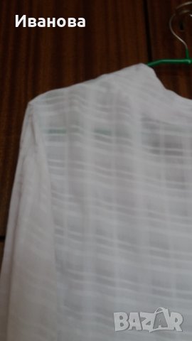 Бяла блуза с дълъг ръкав, снимка 6 - Ризи - 42674797