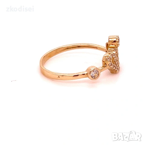 Златен дамски пръстен 1,60гр. размер:54 14кр. проба:585 модел:36941-5, снимка 2 - Пръстени - 53607277