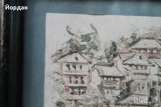 Стара картина ''Велико Търново'' 1997-ма г., снимка 2 - Картини - 47895318