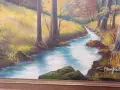 Немски горски пейзаж, масло върху платно с подрамка – 59х49 см (подпис Manfred) , снимка 8