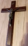 Разпятие - месинг и дърво , снимка 1