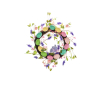 Великденски венец, с цветни пастелни яйц, Заек Лавандула, 40см, снимка 1 - Декорация за дома - 44511614