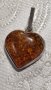 Сребърна висулка 925 сърце с кехлибар , снимка 1