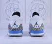 Nike Air Jordan Retro 3 White Cement, University Blue Мъжки Дамски Маратонки, снимка 11
