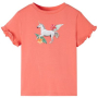 Детска тениска с къс ръкав, корал, 104(SKU:10685, снимка 1 - Детски тениски и потници - 44834194