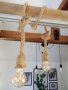 Висяща лампа от конопено въже , снимка 1 - Лампи за таван - 41770620