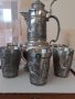 Гарафа и чаши от калай за вино Antik*Vintage, снимка 1 - Антикварни и старинни предмети - 44335796