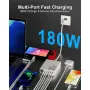Чисто нова настолна зарядна станция 180W GaN с LCD дисплей и 6 порта  , снимка 4