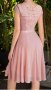 Дамска официална розова рокля от шифон и дантела, снимка 5