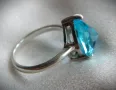 Сребърен западноевропейски пръстен с топаз, снимка 3