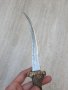 Стар ръчно направен нож острие с рогова дръжка , снимка 2