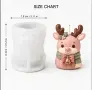 3D елен с рога и шал силиконов молд форма свещи гипс сапун смола , снимка 3
