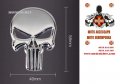 3D МЕТАЛНА ХРОМИРАНА ЕМБЛЕМА - ЧЕРЕП, снимка 3