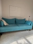 Триместен ъглов диван в тюркоазено синьо, снимка 7