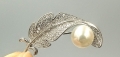 Сребърна брошка с перла ” Капчица роса”, снимка 2
