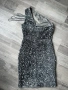 Нова къса тъмно сива рокля с пайети, снимка 4