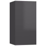 vidaXL ТВ шкаф, сив гланц, 30,5x30x60 см, ПДЧ（SKU:803342