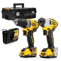 Комплект DeWALT DCK2110C2T акумулаторни инструменти с 2 батерии и зарядно, DCF801, DCD701, 12 V,, снимка 1 - Други инструменти - 41442345