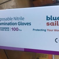 Нитрилни ръкавици BlueSail Blue Powder-Free Nitrile Disposable Gloves, снимка 3 - Медицински консумативи - 35758933