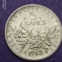 5 франка 1963 сребро

, снимка 4 - Нумизматика и бонистика - 41522929