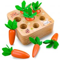 Дървен сортер с моркови, снимка 10 - Образователни игри - 35915704