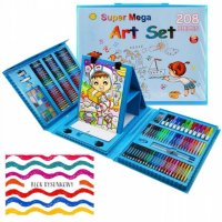 Детски комплект за рисуване 208 части, Син, снимка 2 - Рисуване и оцветяване - 41182934