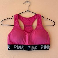 Розово спортно бюстие с махащи се подплънки 🩷, снимка 1 - Корсети, бюстиета, топове - 44198955
