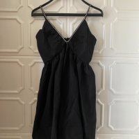 Черна разкроена рокля с камъни парти ХИТ, снимка 3 - Рокли - 39107547