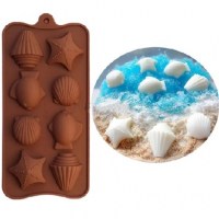 Интересни риба морска звезда рапан  мида силиконов молд форма шоколадови бонбони шоколад гипс и  др, снимка 2 - Форми - 36238510