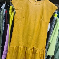 Нова колекция луксозна кожена рокля / туника + колан. Налични цветове:зелен горчица и чер , снимка 5 - Рокли - 34824546