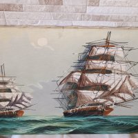 Картина "Кораби" - маслени бои на платно - 70/50см, снимка 7 - Антикварни и старинни предмети - 39423372
