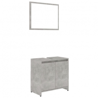 Комплект мебели за баня от 3 части, бетонно сив, ПДЧ, снимка 9 - Шкафове - 36310834